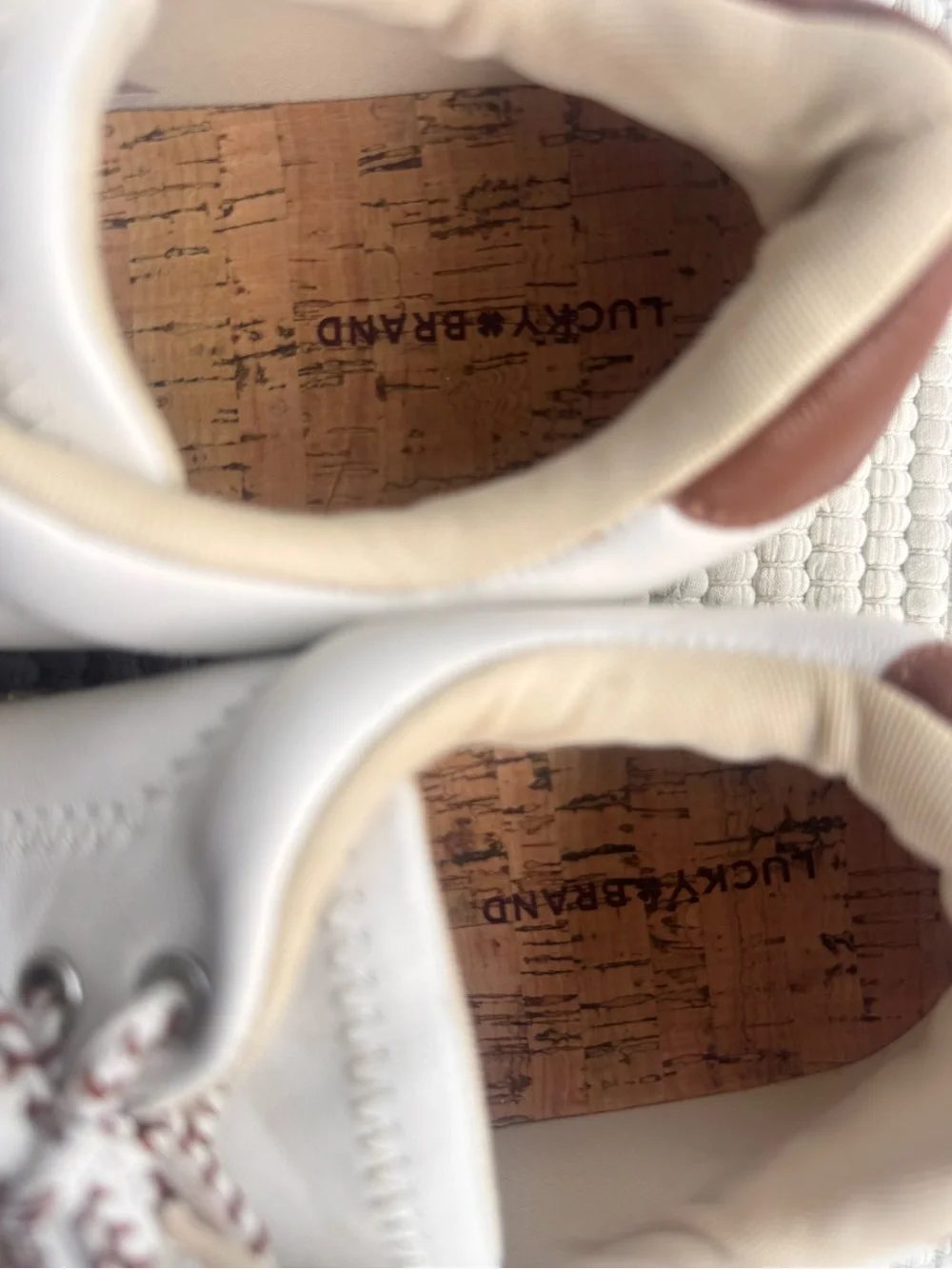 Lucky Brand Cheynas Leather Espadrille Platform Sneakers Size 8.5